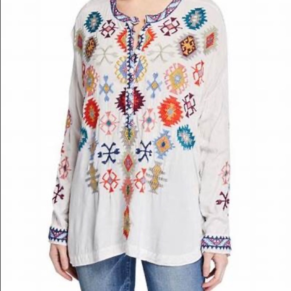 Johnny Was Meshika Embroidered Tunic